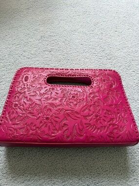 Alexis David Floral Embossed Pink Women's Clutch Handbag